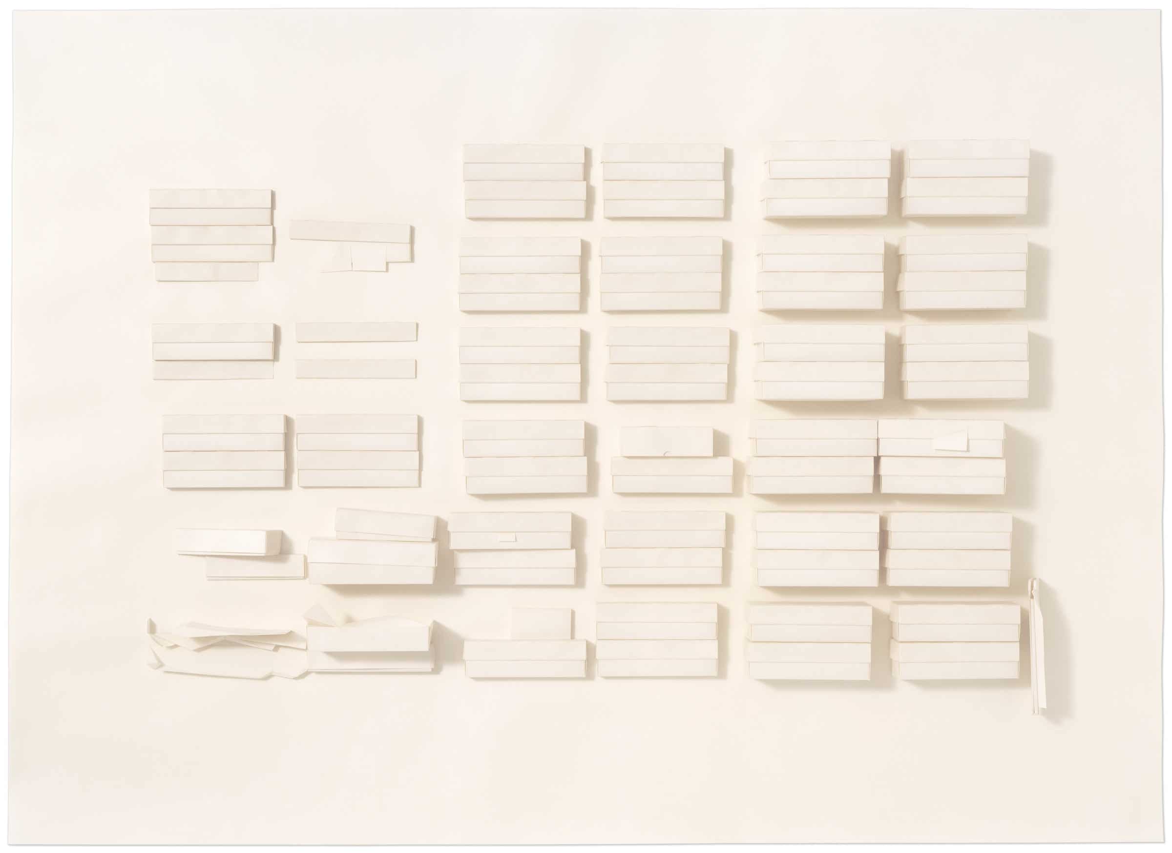 Paper object of the series »Depot« [Storage] by Herbert Stattler.