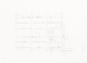 Untitled (Rosa Klett, Kueferwerkzeug, Zimmer hinten rechts), 2009, pencil on paper, 102 x 73 cm